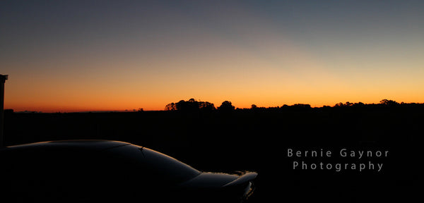 Nar Nar Goon sunset, with car